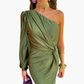 Womenâ€™s Dress with Knot Detail and Puff Sleeves