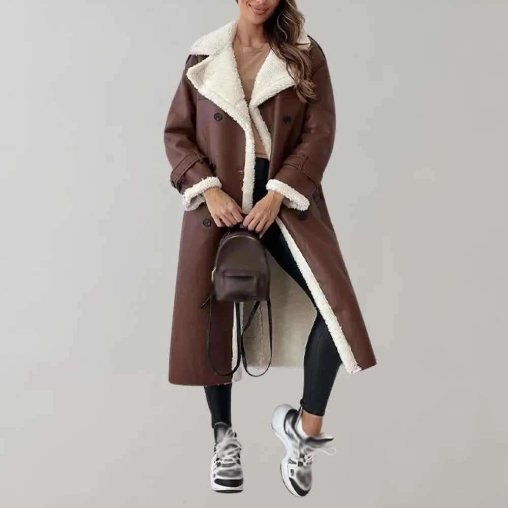 einreihiger Wintermantel aus weichem
