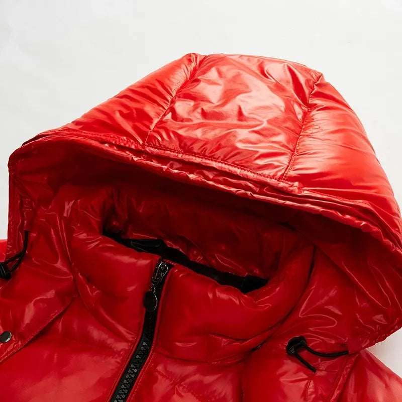 Daunenjacke Schwarz GlÃ¤nzend