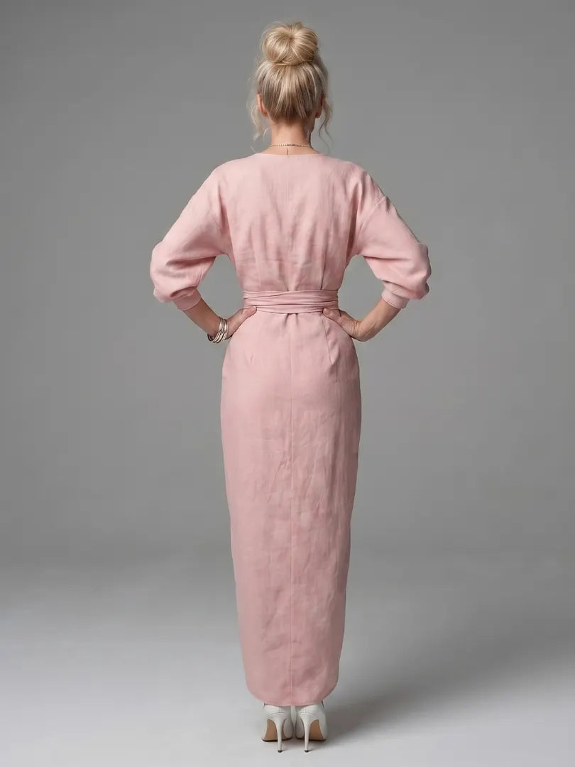 Olympia | Diagonal Drape Maxi Dress