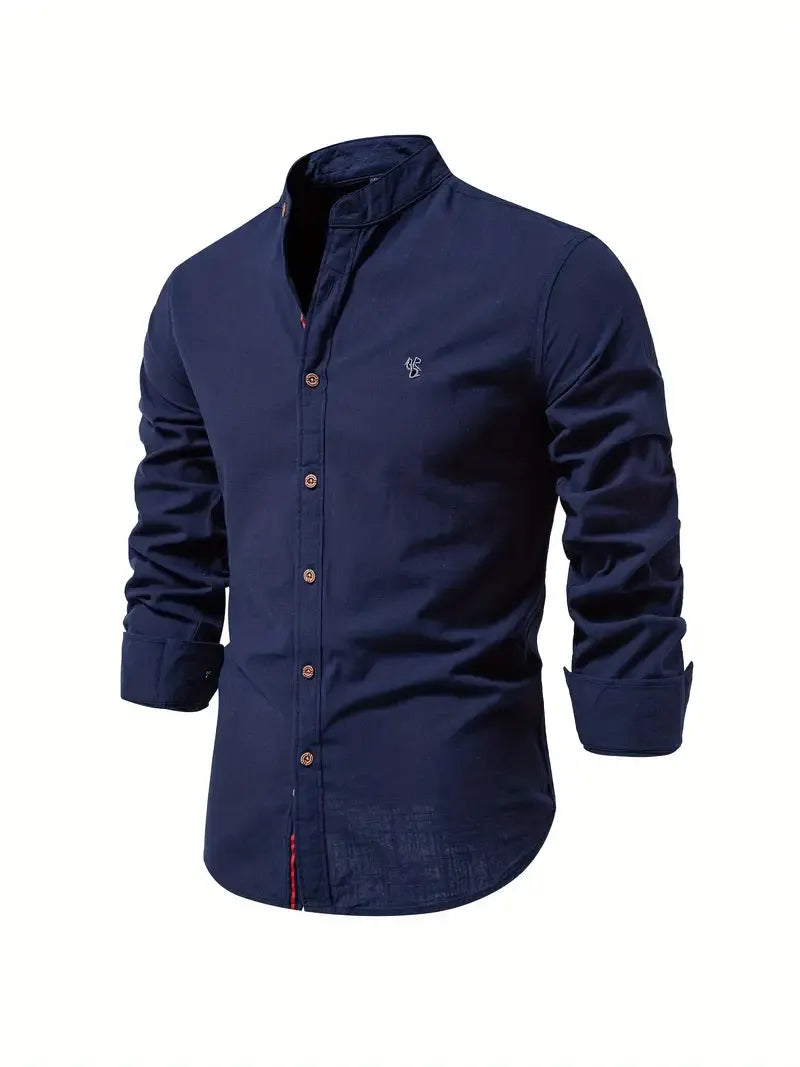 Herren Slim-fit Hemd Langarm