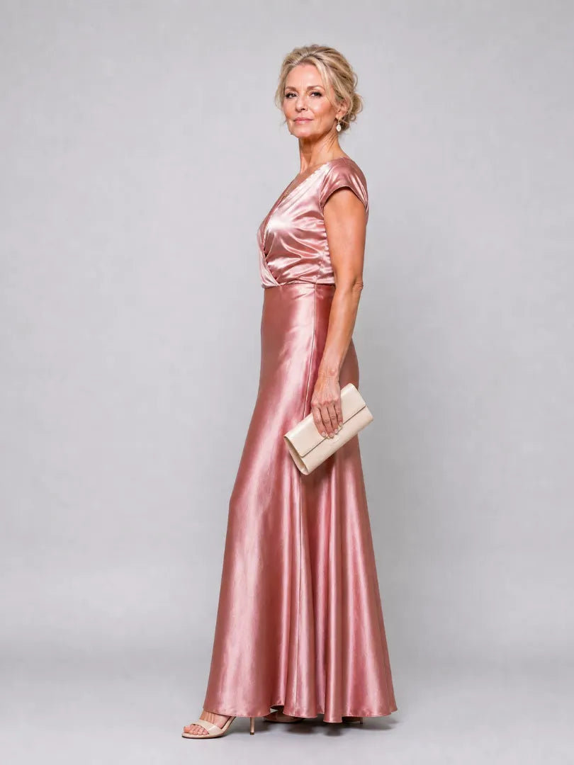 Samouse | Cap Sleeve Wrap Bodice Maxi Dress