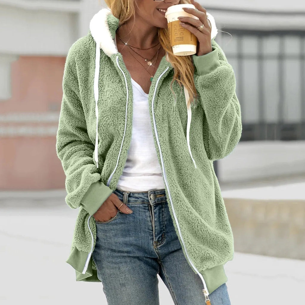 Fleece cardigan Kuscheliger Kapuzenjacke für Frauen