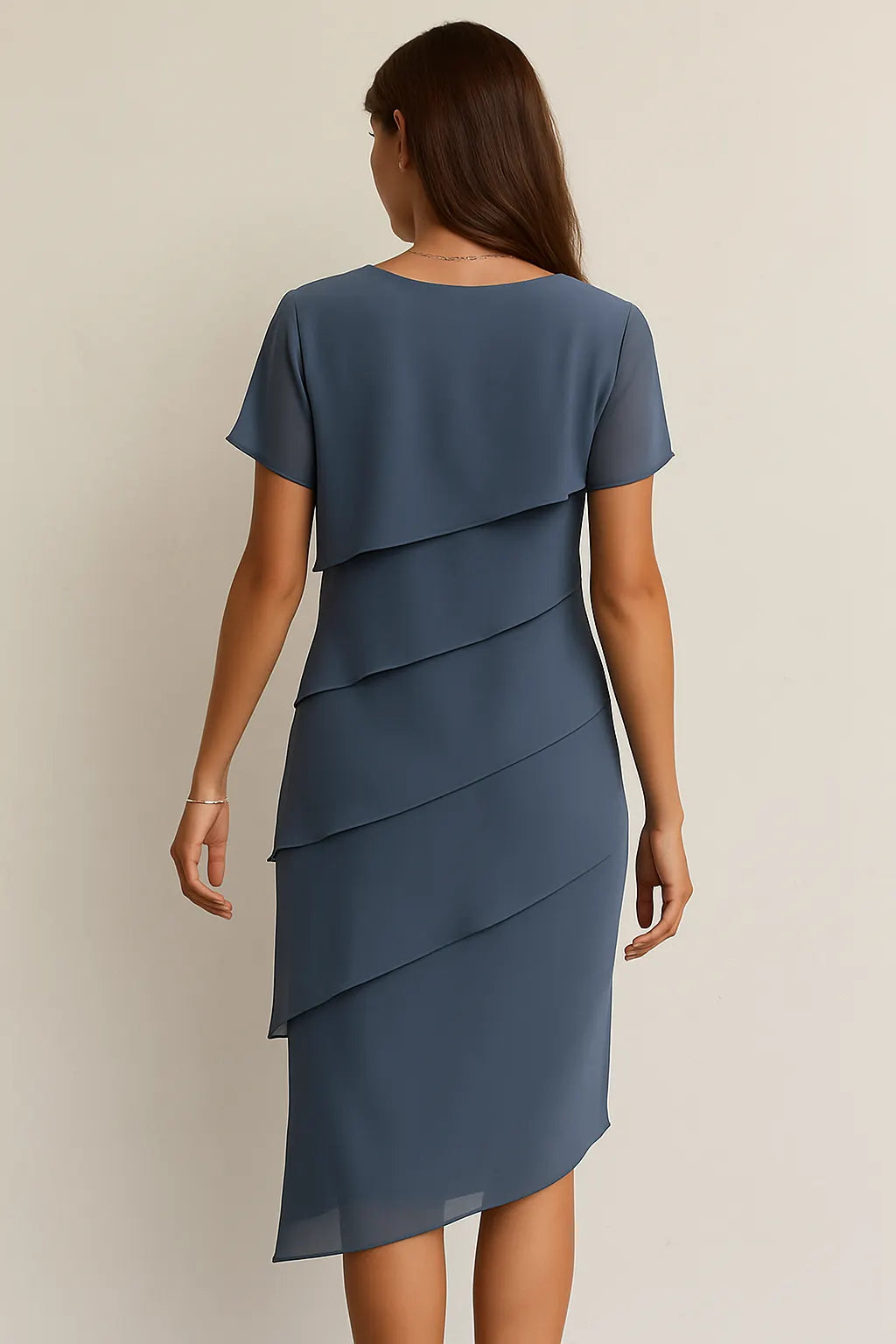 Quinnie | Elegant Layered Chiffon Dress Ladies