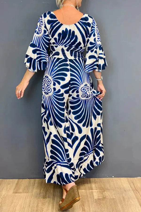 LUNETTE | Vintage Bloemenjumpsuit Met Ruches – Vrouwelijk, Comfortabel & Ideaal Voor Lente-Outfits