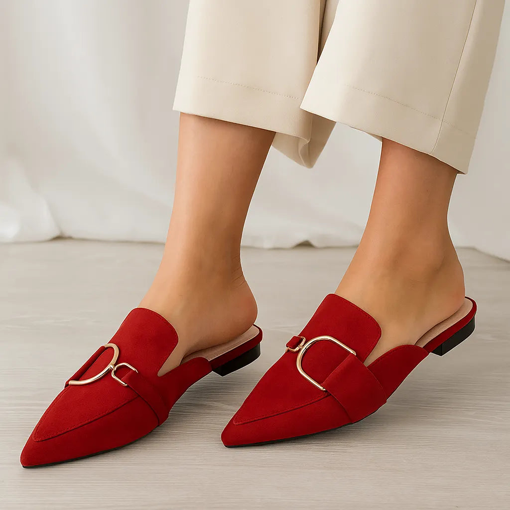 NORUEGA | Suède Instap Loafers Dames Met D-Ring Gesp – Elegant, Comfortabel & Tijdloos