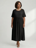 Ciren | Simple Gather Midi Dress
