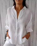 Dames Shirt met Rolmouwen en Casual Chic Stijl