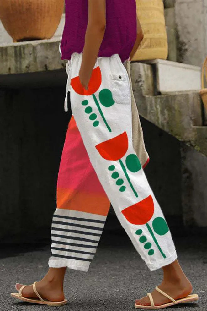 Lässig Unique Printed Button Pocket Pants