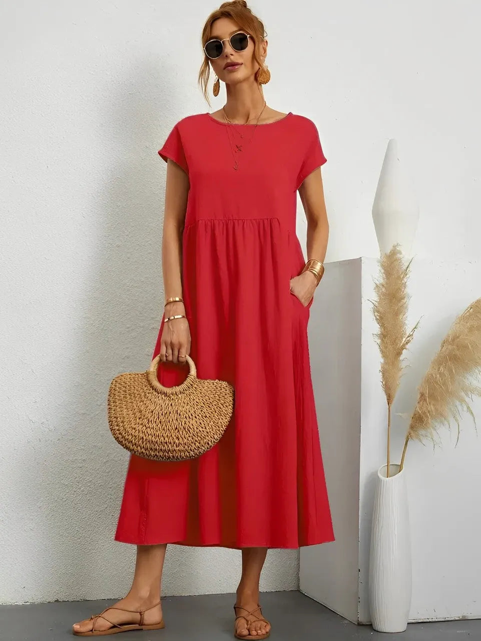 Atemberaubendes Baumwoll-Sommerkleid mit Bequemem Schnitt fÃ¼r Warmes Wetter