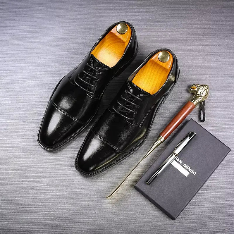 LuxuriÃ¶se Leder Herrenschuhe Mit SchnÃ¼rung Und Polierter OberflÃ¤che