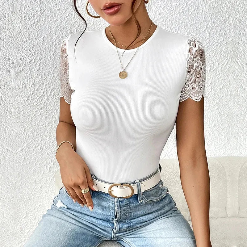 Damen rÃ¼ckenfreier Bodysuit mit Rundhalsausschnitt
