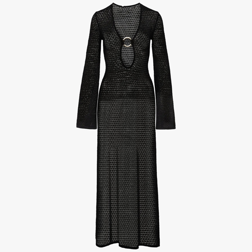 Elegantes Maxi-Strickkleid mit Schlitz
