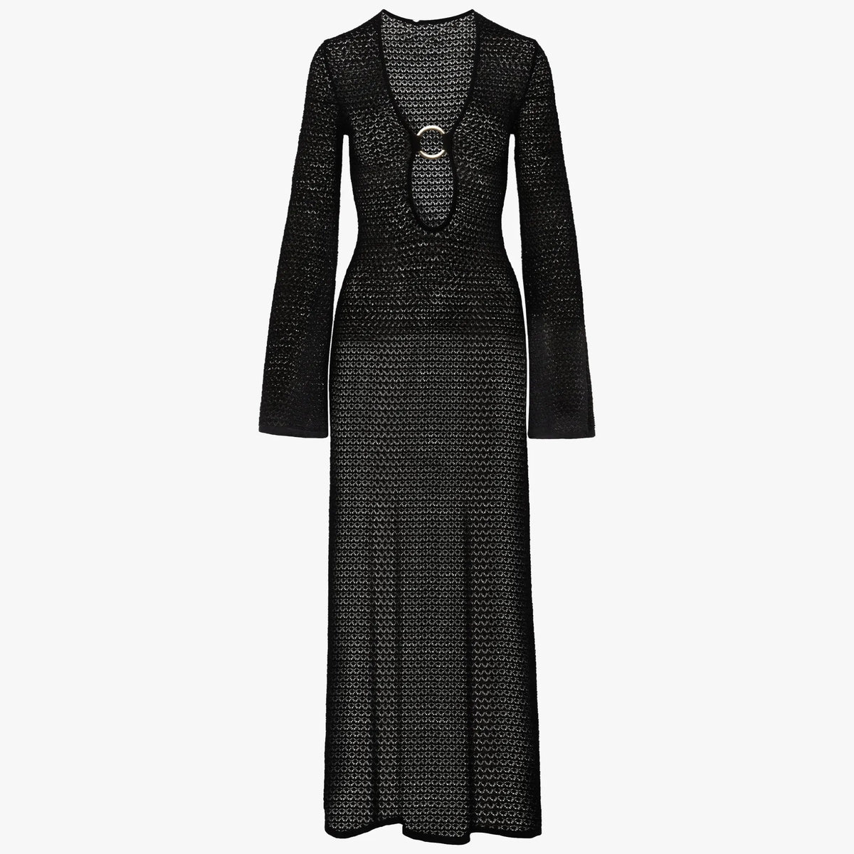 Elegantes Maxi-Strickkleid mit Schlitz
