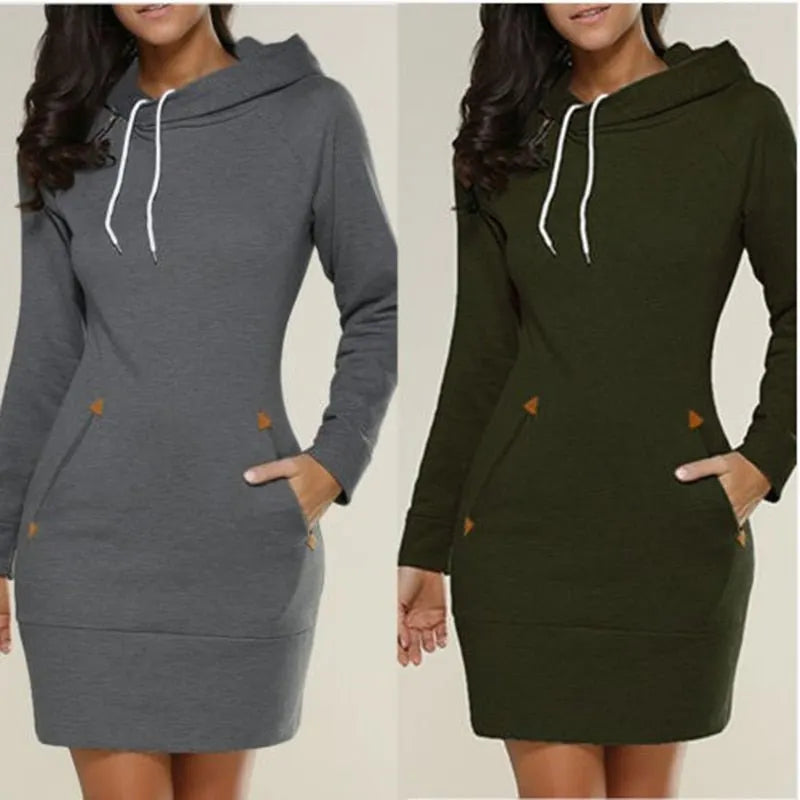 Hagia - LÃ¤ssiges Hoodie-Kleid Ã¼ber dem Knie