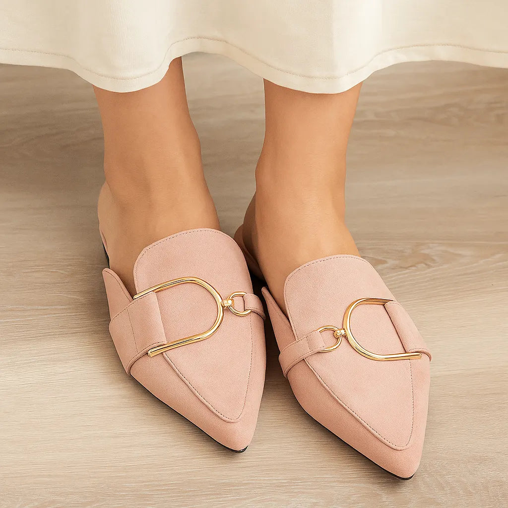 NORUEGA | Suède Instap Loafers Dames Met D-Ring Gesp – Elegant, Comfortabel & Tijdloos