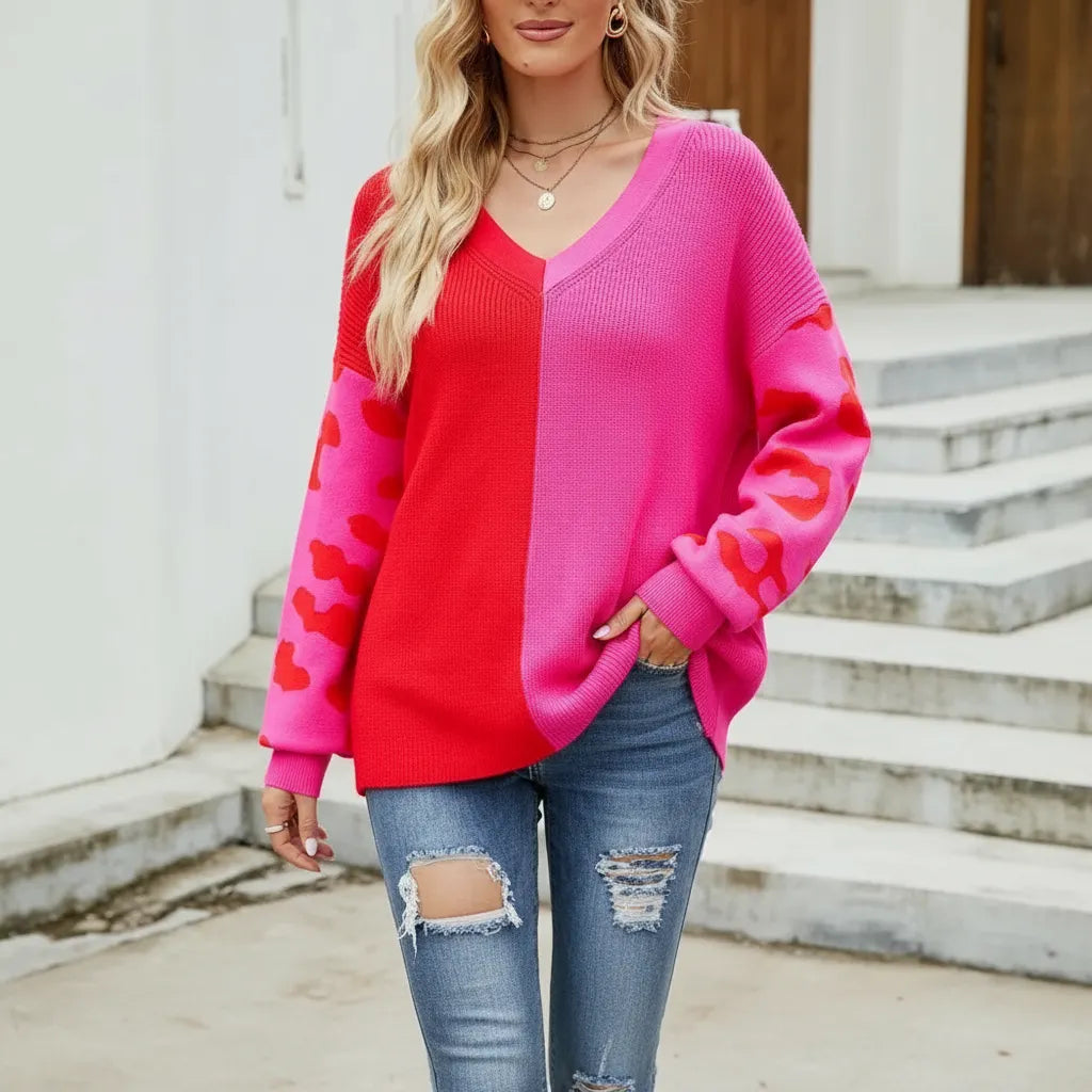 Frederica Zeitloser Colorblock Strickpullover