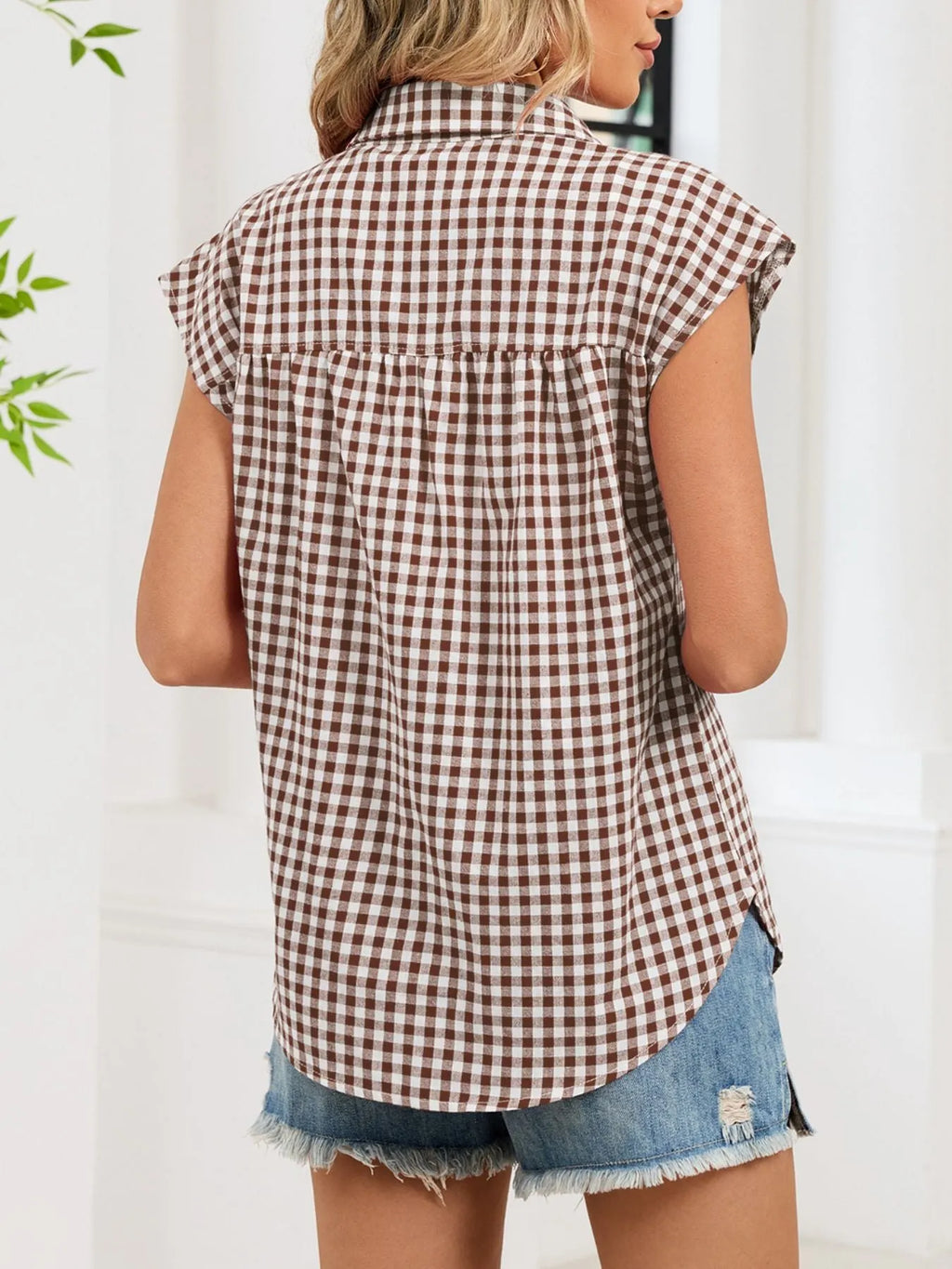 Gingham Button-Down Shirt