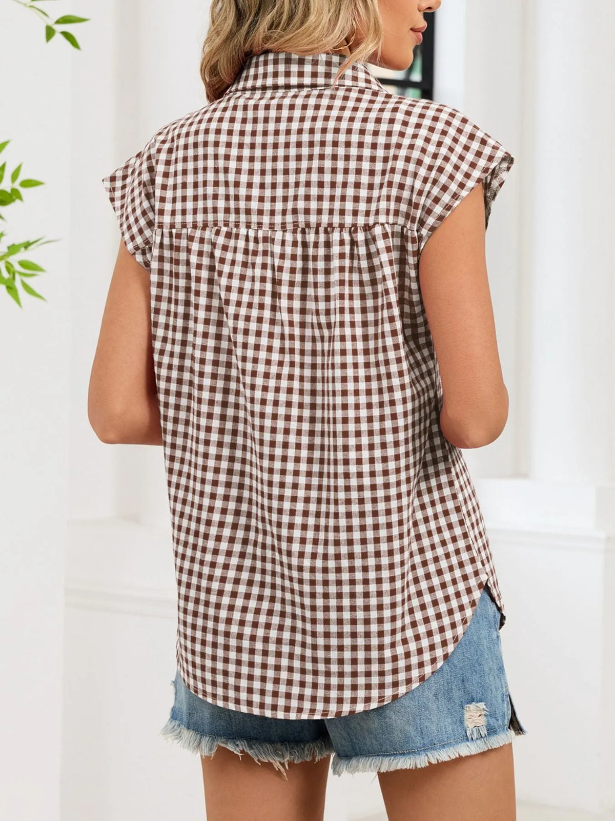 Gingham Button-Down Shirt