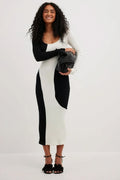 Asymmetrisches Strick-Midikleid