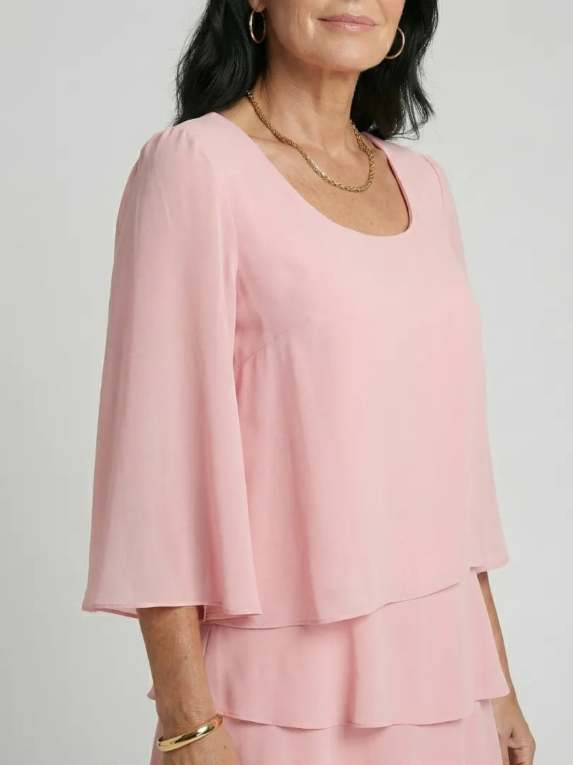 Della | Layered Flare Sleeve Knee Length Dress