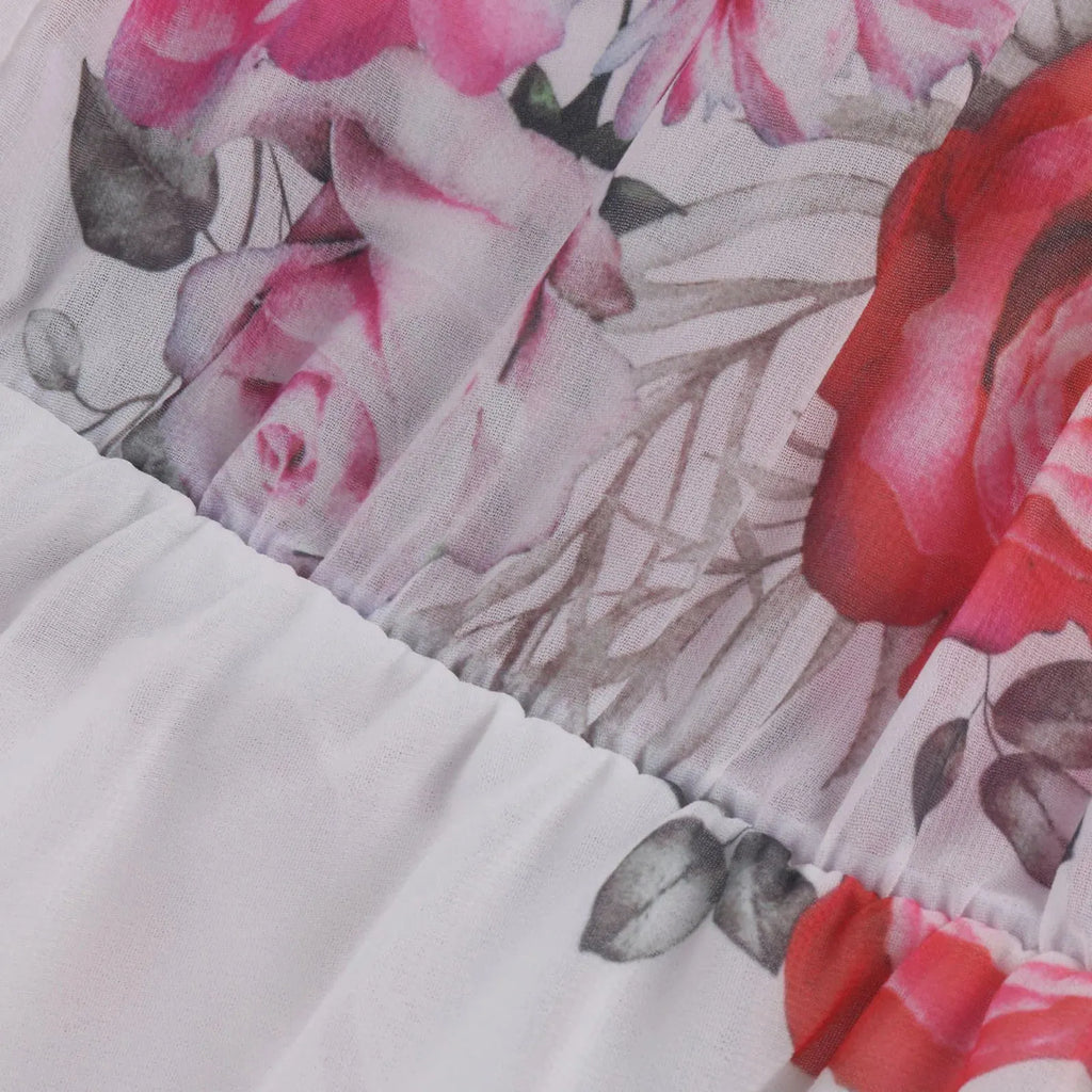 Airy Mini Summer Dress With Floral Print And Open Shoulders