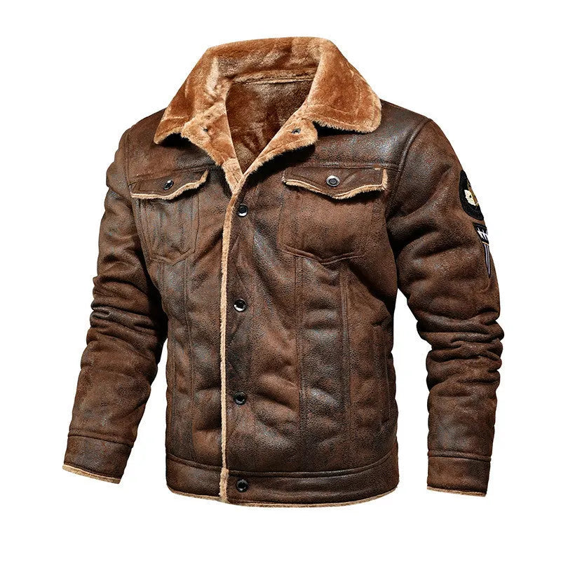 Leder Pilotenjacke mit Weicher FÃ¼tterung Marinus