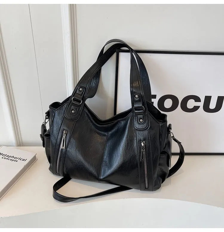 Leren Dames Tas Met Uniek Design & Ritsdetails | Luxe, Ruim & Modieus