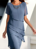 Quinnie | Elegant Layered Chiffon Dress Ladies