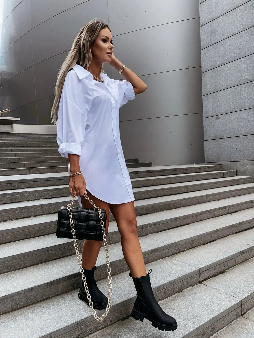 ISABELLE | Witte Blouse Jurk Voor Dames - Stijlvol & Elegant