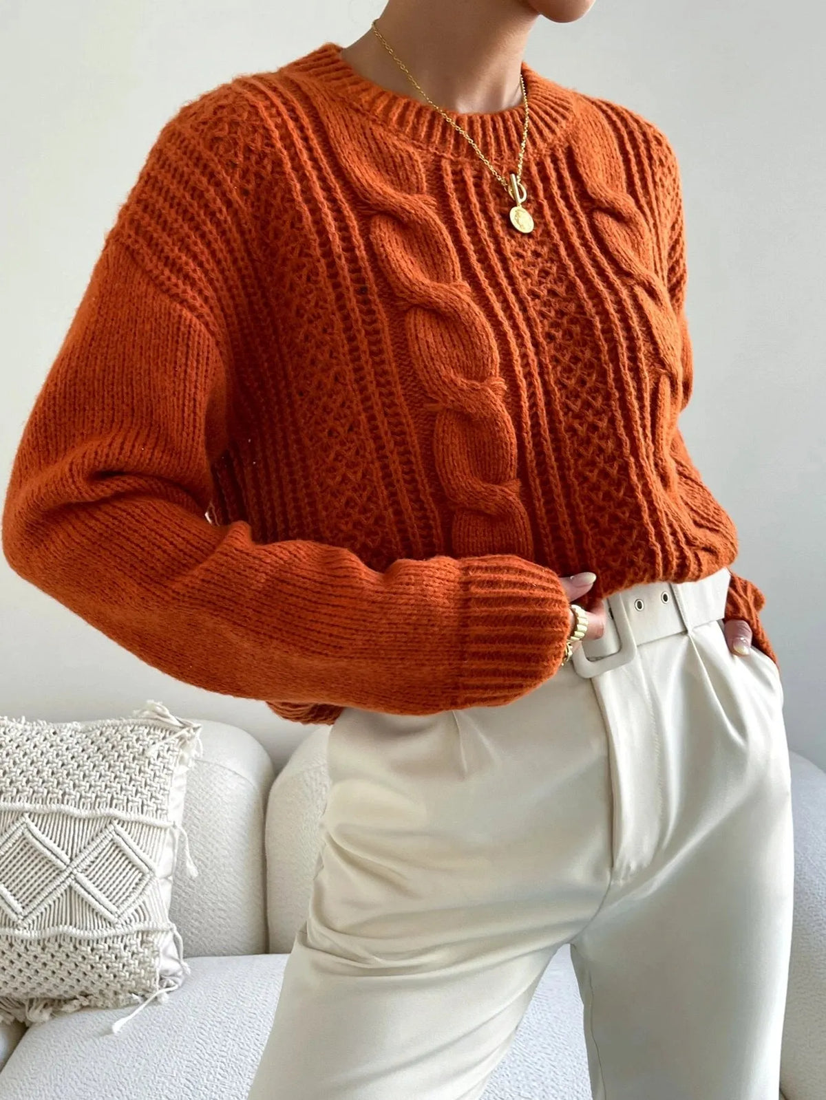 SuÃ©ter Feminino Tricot Marrom Marcella