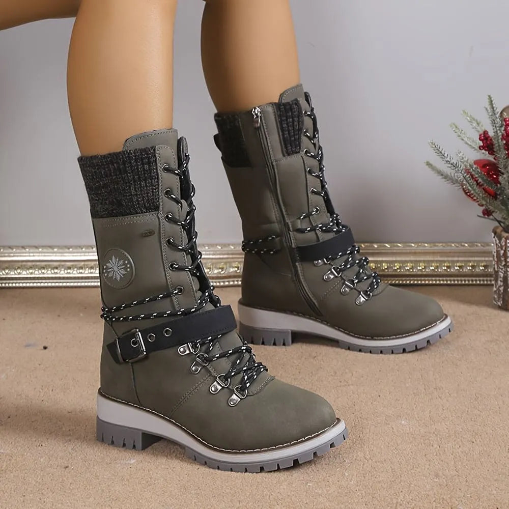 - Elegante Gestrickte Thermo-Stiefel