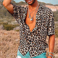 Herren Sommerhemd Mit Leopardenmuster