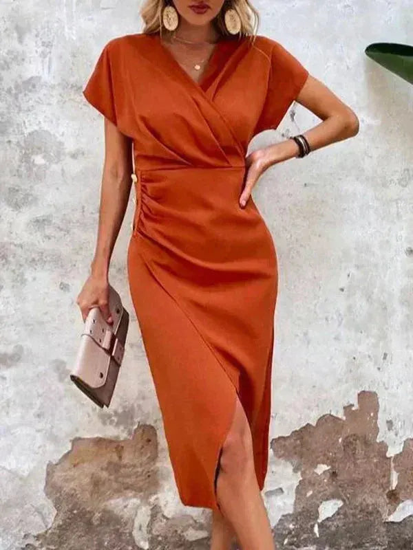 Lottie | Cross-Over Midi Dress