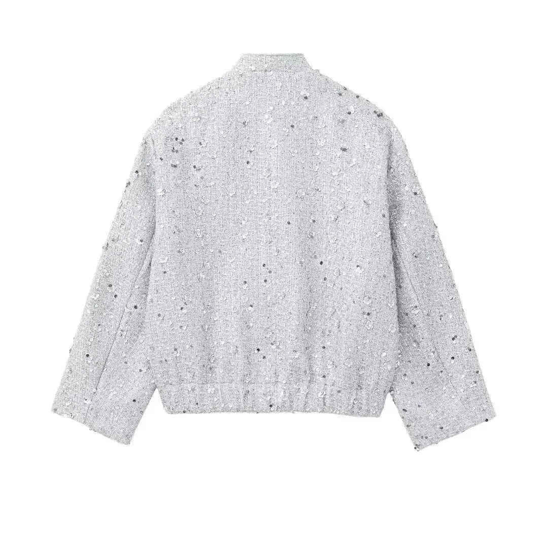 SARAH | Casual Bomberjack Met Gouden Pailletten – Comfort Meets Glamour