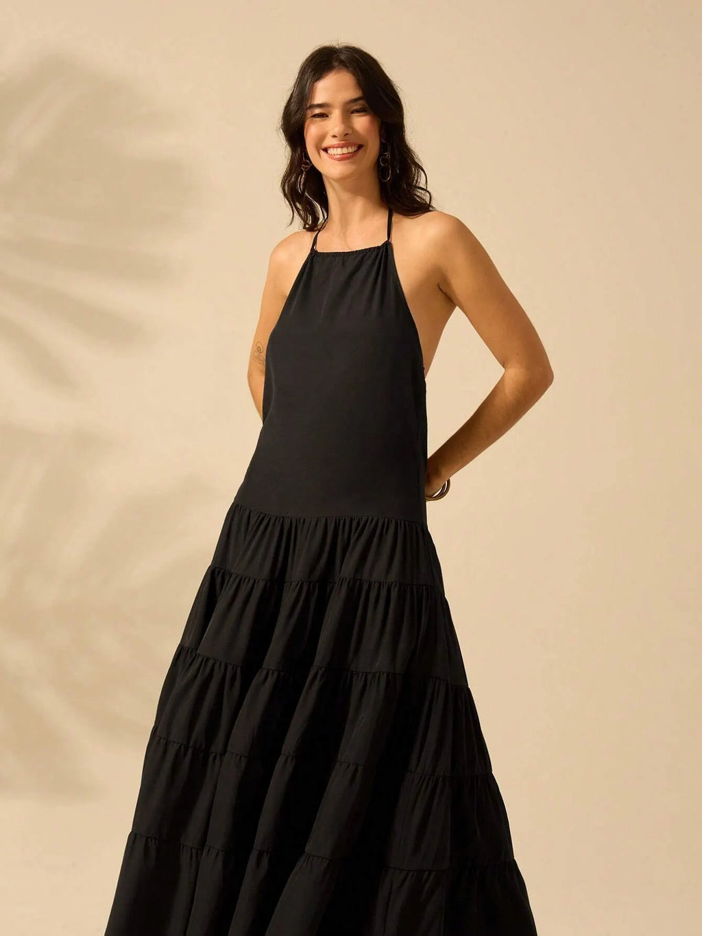 Vestido Feminino Longo PanamÃ¡ Preto