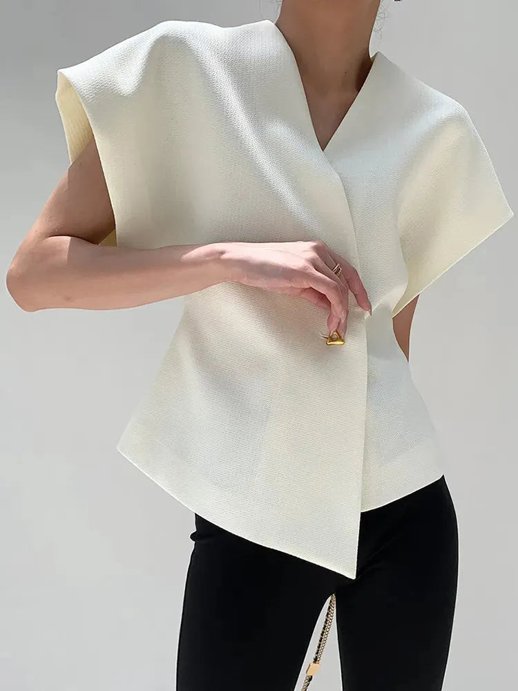 MILOU | Gestructureerde Blazer Top Voor Dames Met Reverskraag En Knoopsluiting – Modern, Verfijnd, Professioneel