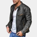 Klassische Wetterfeste Lederjacke fÃ¼r MÃ¤nner