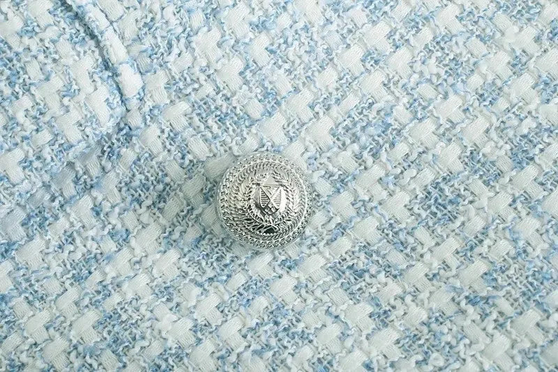 Stylish Light Blue Women's Blazer with Button Closure