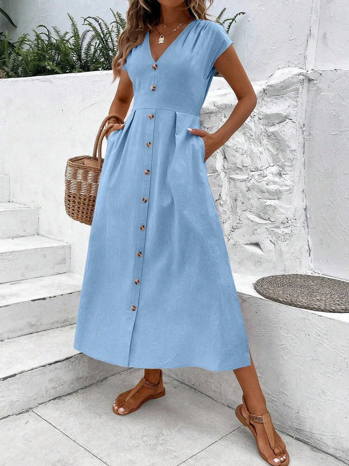 Vestido Longo Taisa Azul