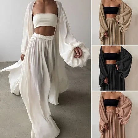 LINDA | Luchtige 3-Delige Set voor Dames – Elegant, Oversized & Comfortabel