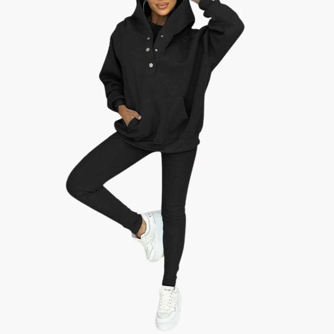 Womenâ€™s Three-Piece Lounge Set with Vest, Long Sleeve Top and Trousers