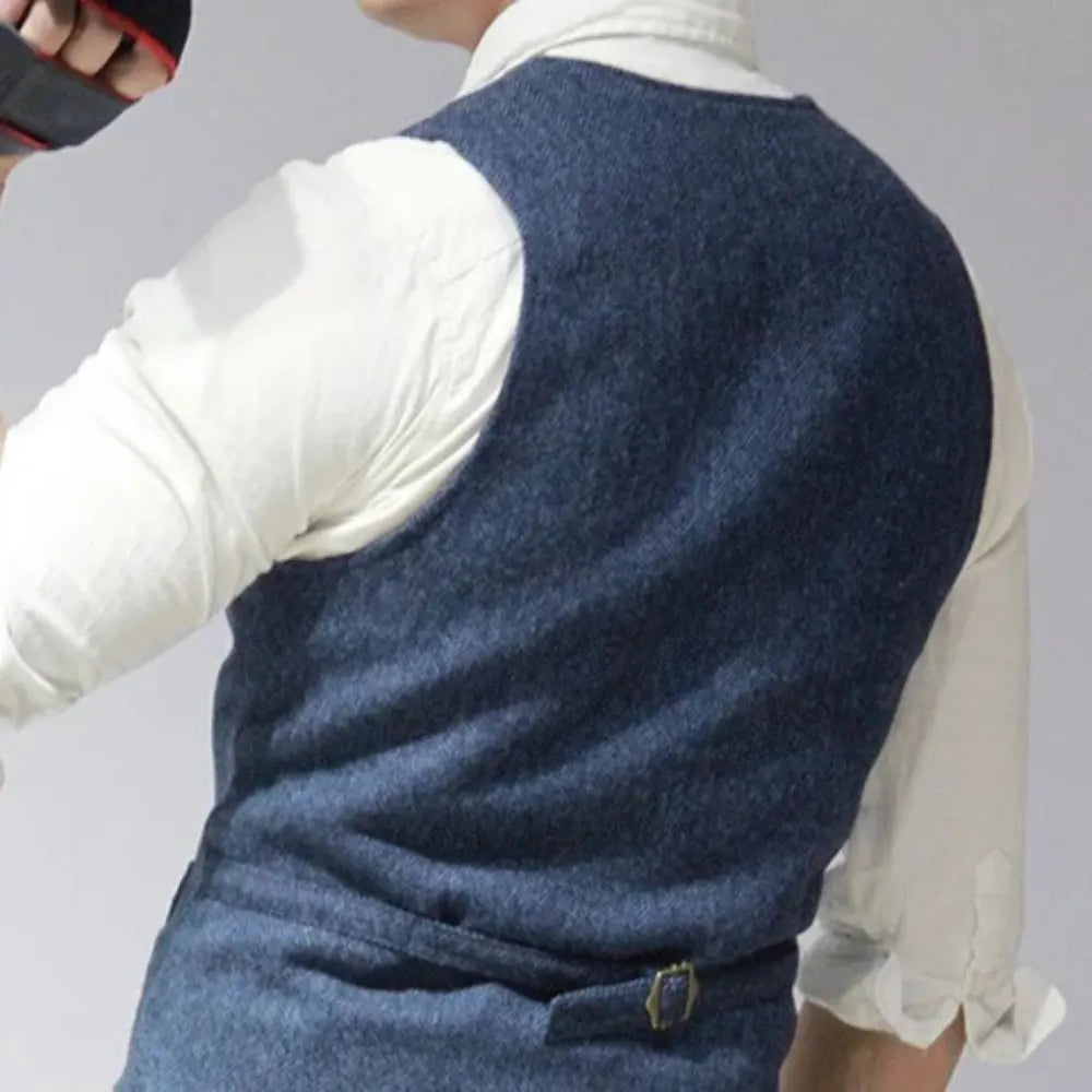 Stilvolle Herren Weste Im Denim Look