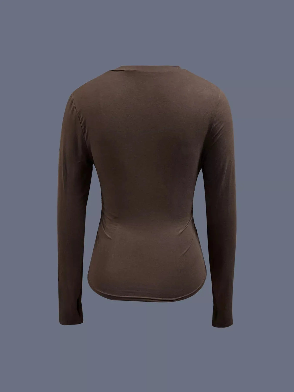 Ruched Long Sleeve T-Shirt with Floral Cuff Detail