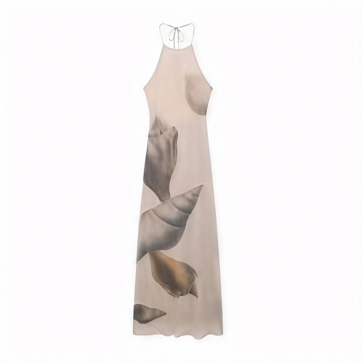 Halterneck Maxikleid – Einzigartiger Print, Strukturiert