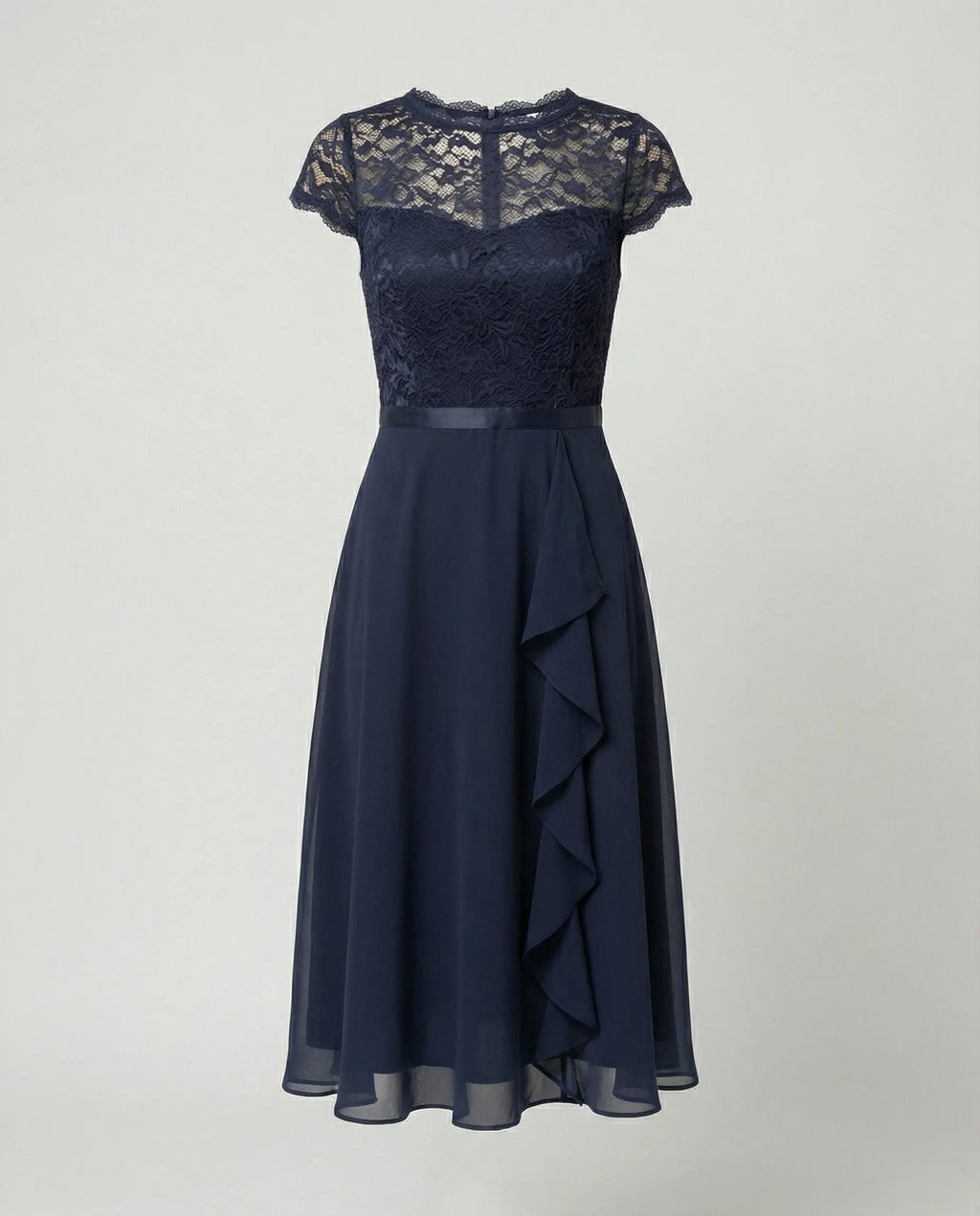 - Elegantes Transparentes Kleid mit Kurzarm, Feminine Silhouette