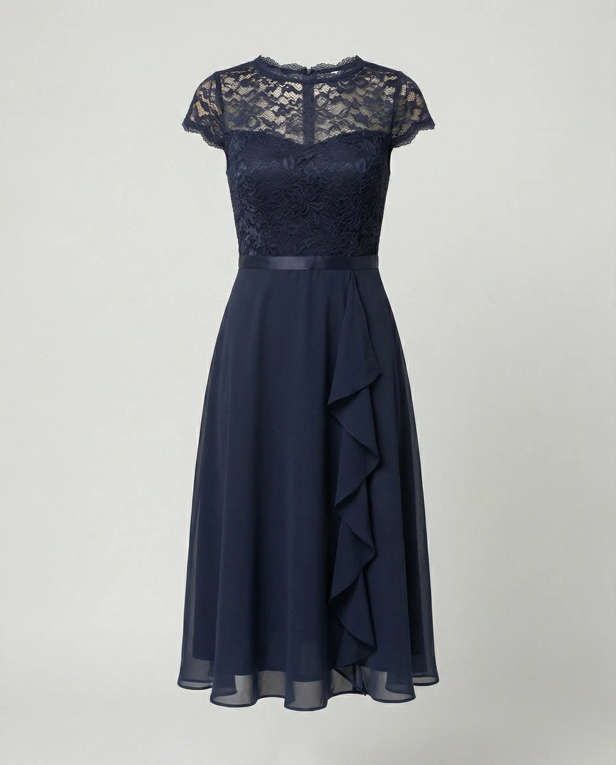 - Elegantes Transparentes Kleid mit Kurzarm, Feminine Silhouette