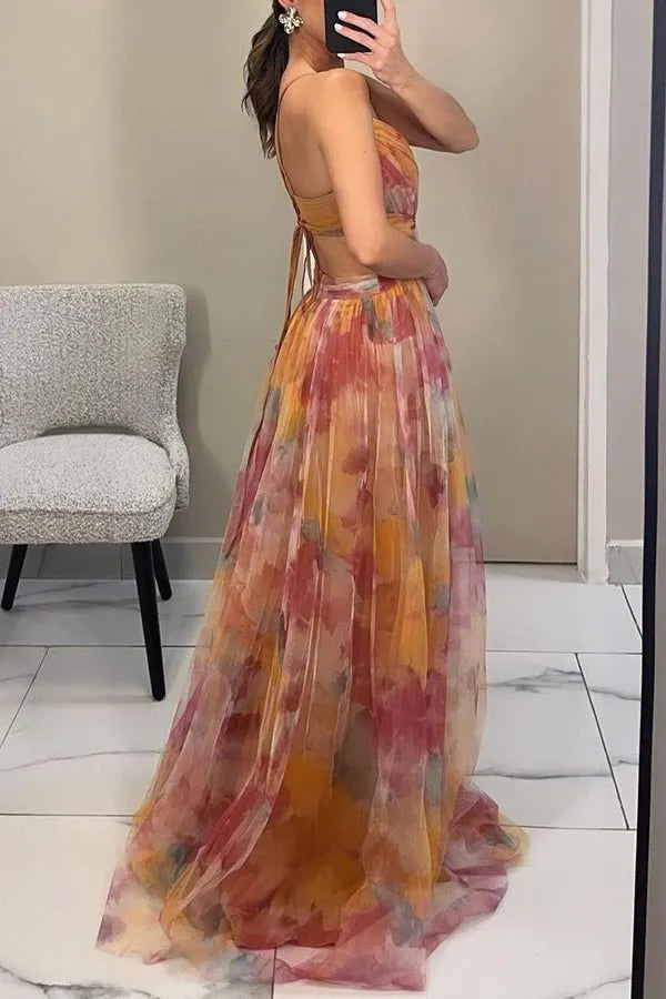 Elegante Maxikleid Im SchÃ¶nem Blumenmuster
