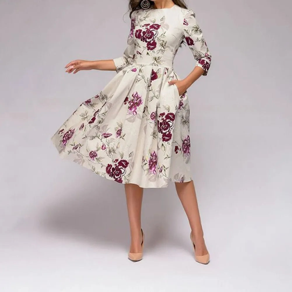 - Retrozo edles, mittellanges Kleid