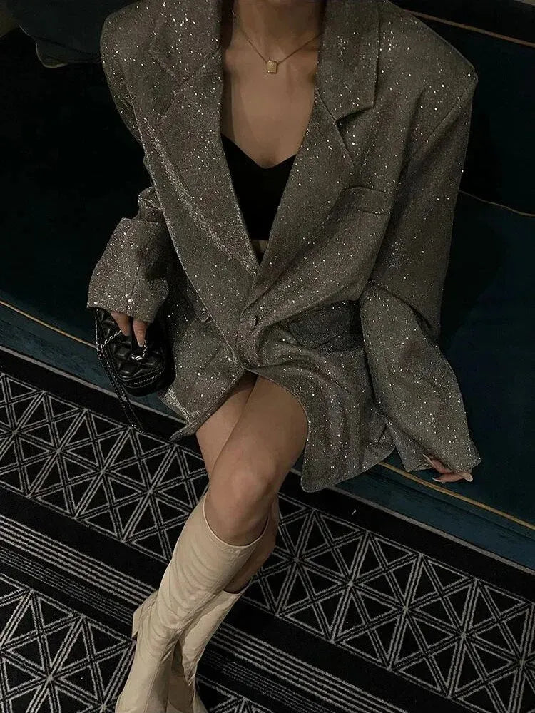Glitzer-Blazerjacke
